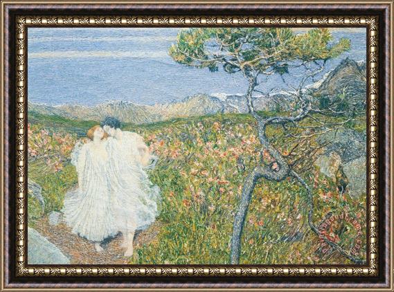 Giovanni Segantini Love At The Fountain Of Life Or Lovers At The Sources Of Life Framed Print