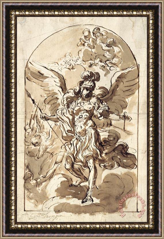 Girolamo Troppa The Archangel Michael Framed Print