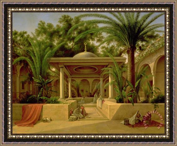 Grigory Tchernezov The Khabanija Fountain in Cairo Framed Painting