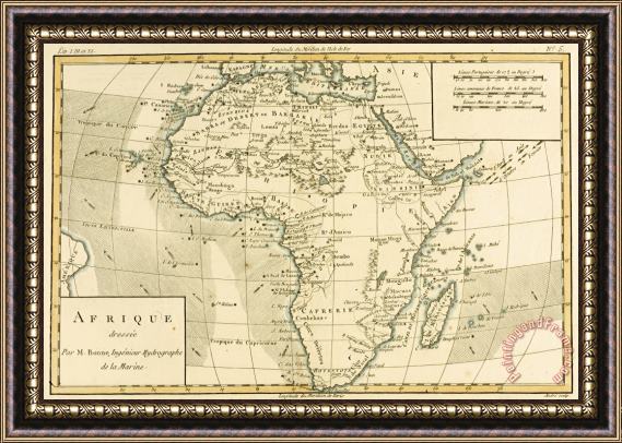 Guillaume Raynal Map of Africa Framed Painting