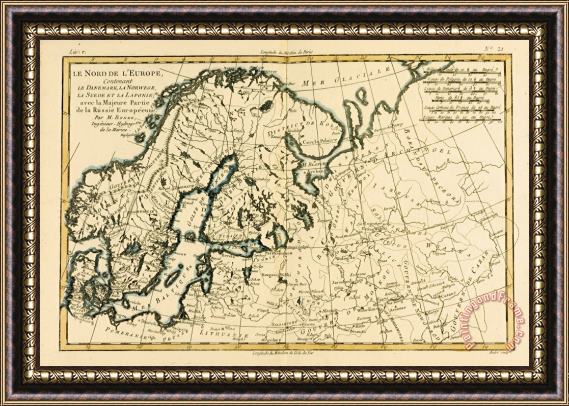Guillaume Raynal Old Map of Northern Europe Framed Print