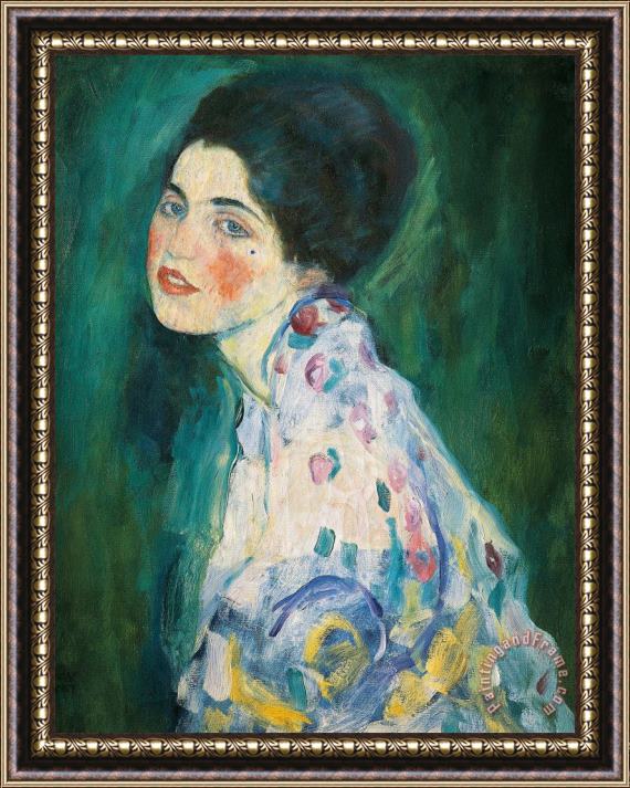Gustav Klimt Portrait Of A Young Woman Framed Print