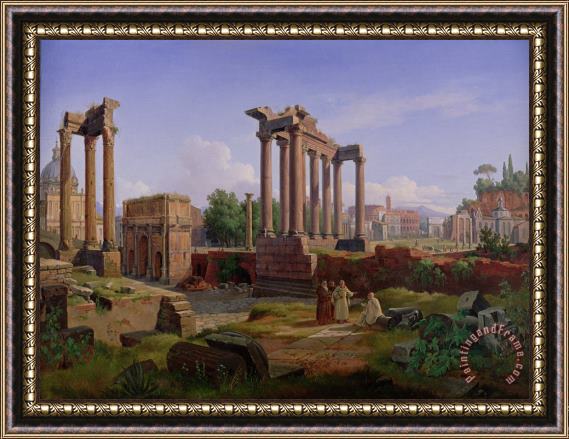 Gustav Palm The Forum Rome Framed Painting