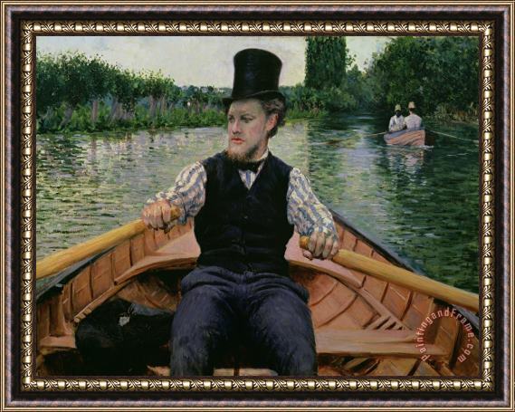 Gustave Caillebotte Rower in a Top Hat Framed Print