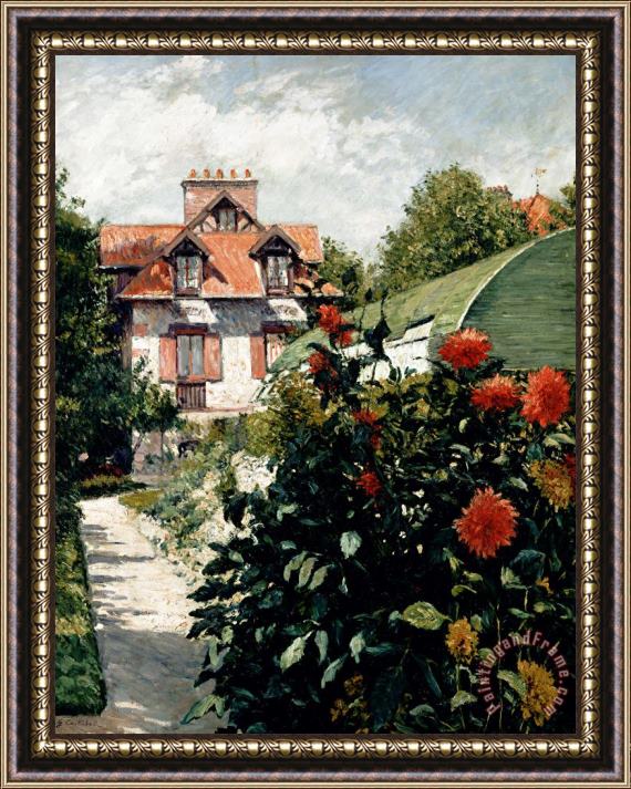 Gustave Caillebotte The Dahlias Garden At Petit Gennevilliers Framed Print