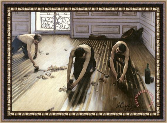 Gustave Caillebotte The Parquet Planers Framed Painting