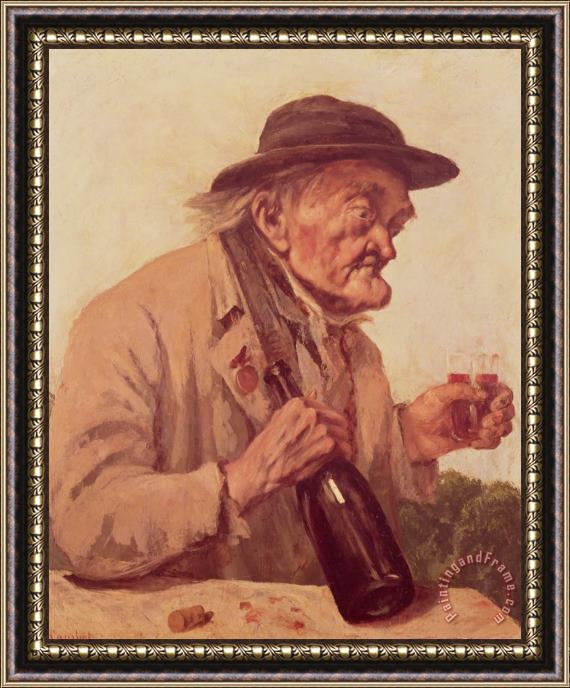 Gustave Courbet Old Man with a Glass of Wine Framed Print