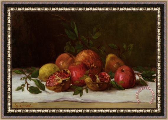 Gustave Courbet Still Life Framed Painting
