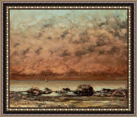 Gustave Courbet The Black Rocks at Trouville Framed Print