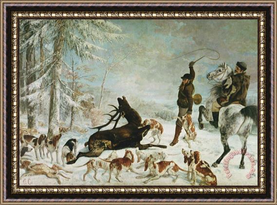 Gustave Courbet The Death of The Deer Framed Print