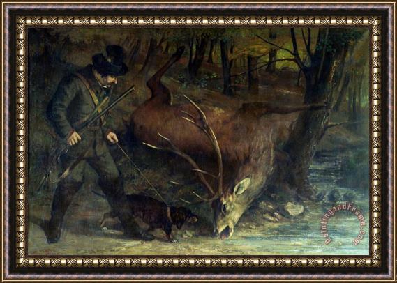 Gustave Courbet The Death of The Stag Framed Print