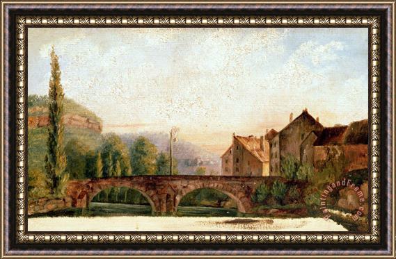 Gustave Courbet The Pont De Nahin at Ornans Framed Painting