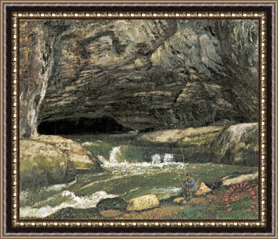 Gustave Courbet The Source of The Loue Or La Grotte Sarrazine (oil on Canvas) Framed Print