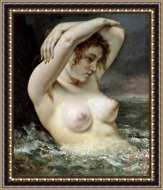 Gustave Courbet The Woman in The Waves Framed Painting