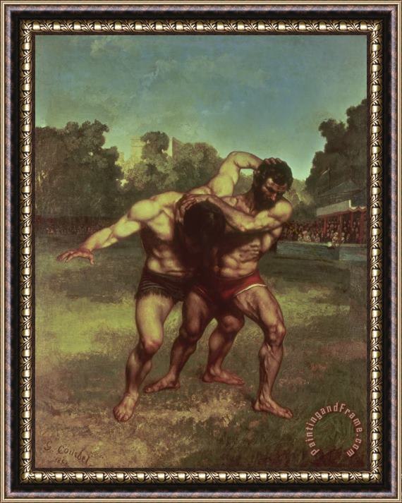 Gustave Courbet The Wrestlers Framed Print