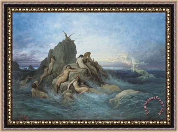 Gustave Dore Oceanides (naiads of The Sea) Framed Print