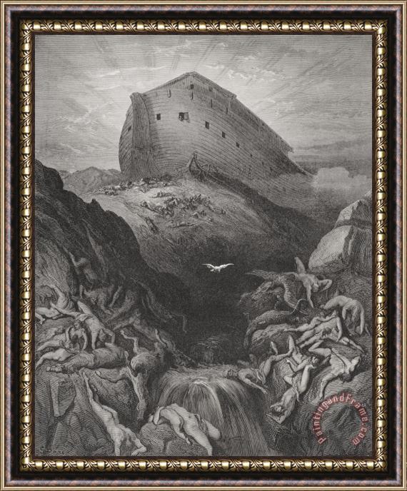 Gustave Dore The Dove Sent Forth From The Ark Framed Print