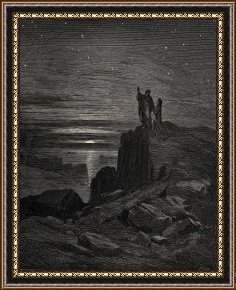 Pinocchio Wishes Upon a Star Framed Paintings - The Inferno, Canto 34, Lines 133 Thus Issuing We Again Beheld The Stars. by Gustave Dore