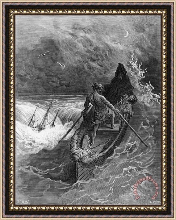 Gustave Dore The Pilot Faints Scene From 'the Rime Of The Ancient Mariner' By S.t. Coleridge Framed Print