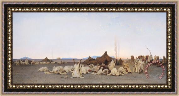 Gustave Guillaumet Evening Prayer in the Sahara Framed Painting