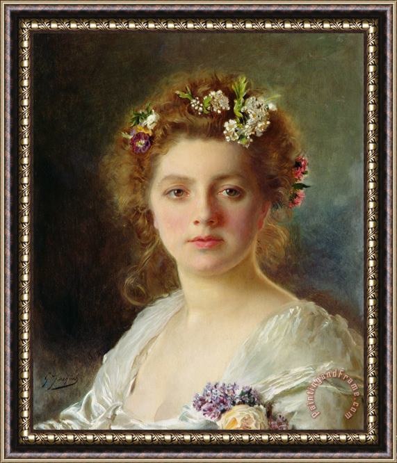 Gustave Jean Jacquet Flora Framed Painting