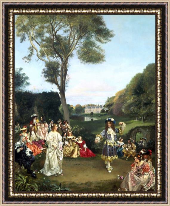 Gustave Jean Jacquet The Dance at Chateau De Kerdnel De Champagny Framed Painting
