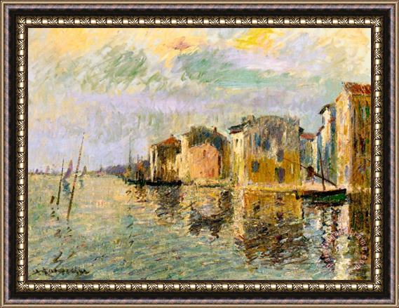 Gustave Loiseau Martigues in the South of France Framed Painting