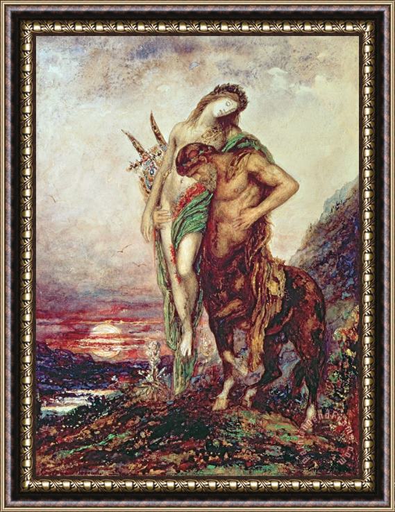 Gustave Moreau Dead Poet Borne By Centaur Framed Painting