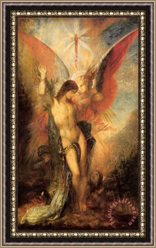 Gustave Moreau Saint Sebastian And The Angel Framed Painting
