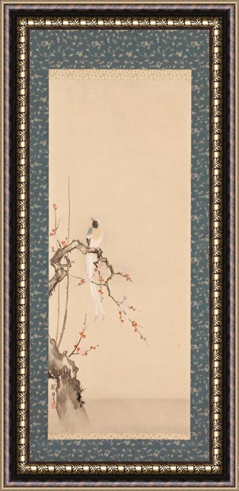 Hanabusa Itcho Bird And Plum Blossoms Framed Painting