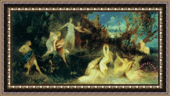 Hans Makart The Hunt of Diana (study) Framed Painting