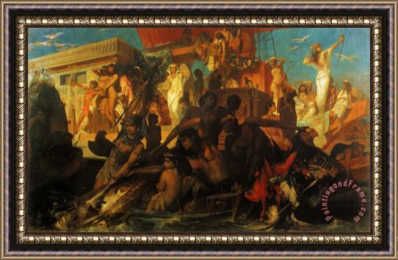 Hans Makart The Nile Hunt of Cleopatra Framed Print