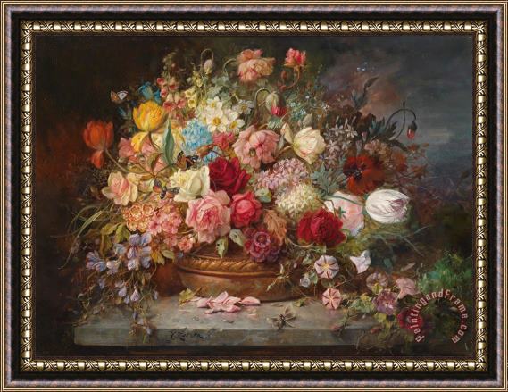 Hans Zatzka Still Life with Spring Flowers Framed Painting