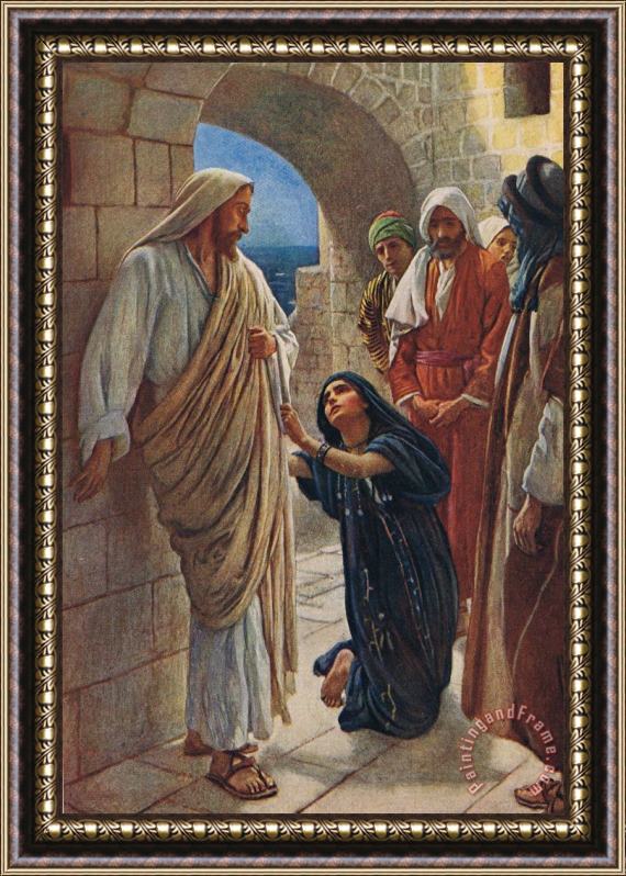 Harold Copping The Woman Of Canaan Framed Print