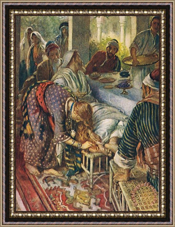 Harold Copping The Woman With The Box Of Ointment Framed Print