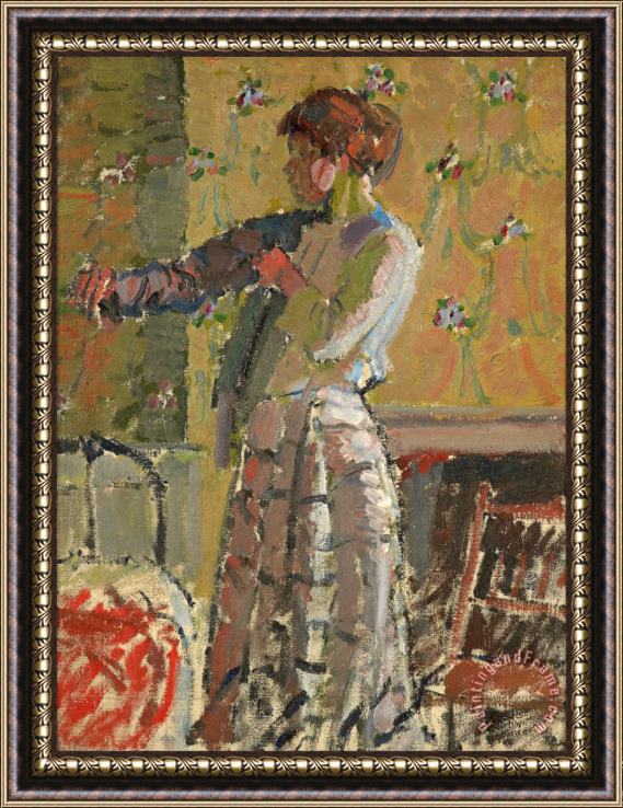 Harold Gilman Girl Dressing Framed Painting