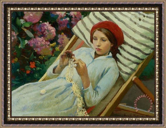 Harold Harvey Girl with a Red Hat Framed Print