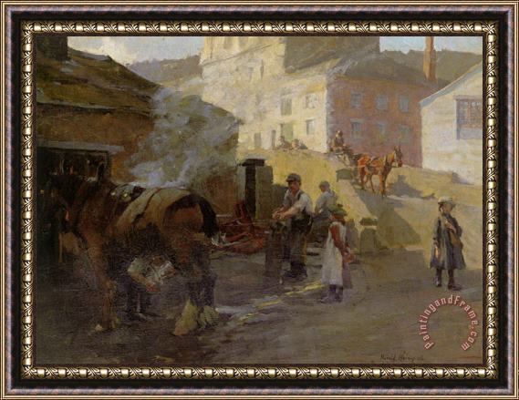 Harold Harvey The Blacksmiths Forge Newlyn Framed Painting
