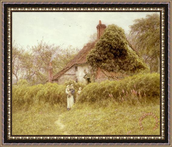 Helen Allingham Cottage at Pinner Middlesex Framed Painting