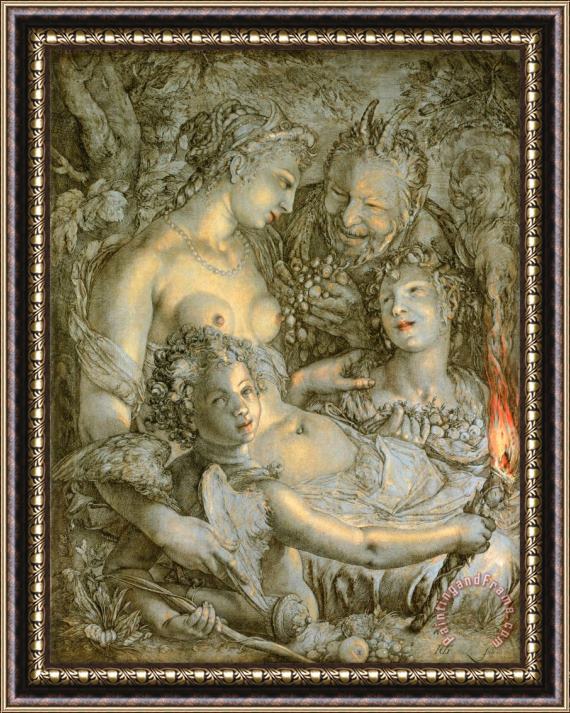 Hendrick Goltzius Sine Cerere Et Libero Friget Venus (without Ceres And Bacchus, Venus Would Freeze) Framed Painting