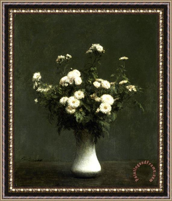 Henri Fantin Latour Vase of Chrysanthemums Framed Print