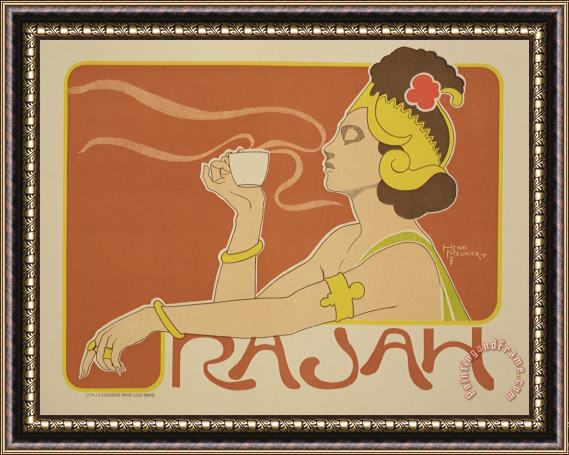 Henri Georges Jean Isidore Reproduction Of A Poster Advertising The 'cafe Rajah' Framed Painting
