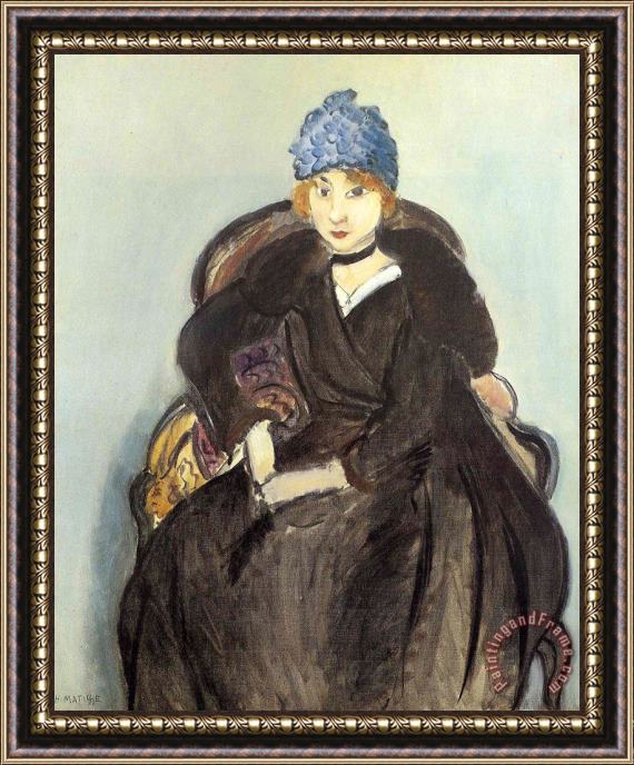 Henri Matisse Marguerite Wearing a Hat 1918 Framed Print