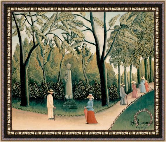 Henri Rousseau Rousseau, Henri The Luxembourg Gardens. Monument to Shopin Framed Painting