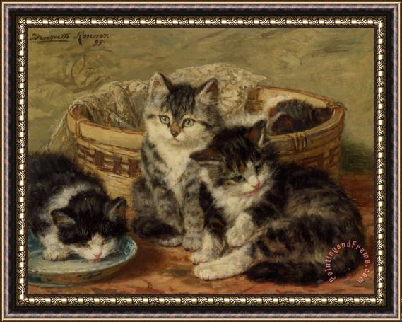 Henriette Ronner-Knip Four Kittens Framed Painting