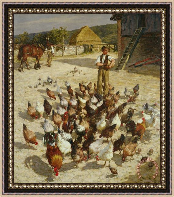 Henry Herbert La Thangue A Sussex Farm Framed Painting