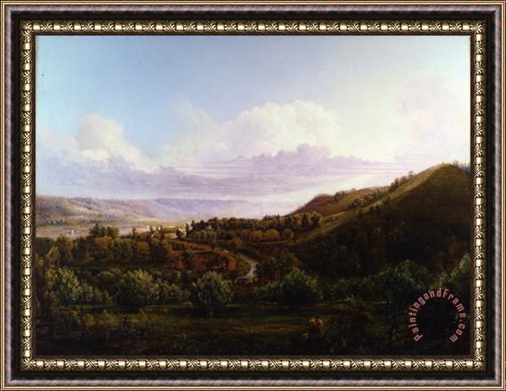 Henry Lovie View of Bald Face Creek in The Ohio River Valley Framed Painting