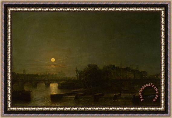 Henry Pether Moonlight Over The Seine Framed Painting