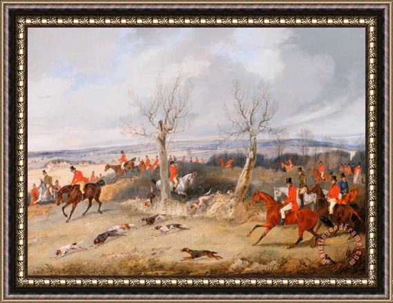 Henry Thomas Alken Hunting Scene in Full Cry Framed Painting