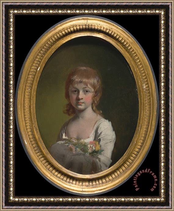 Henry Walton Girl with a Bouquet of Flowers Framed Print